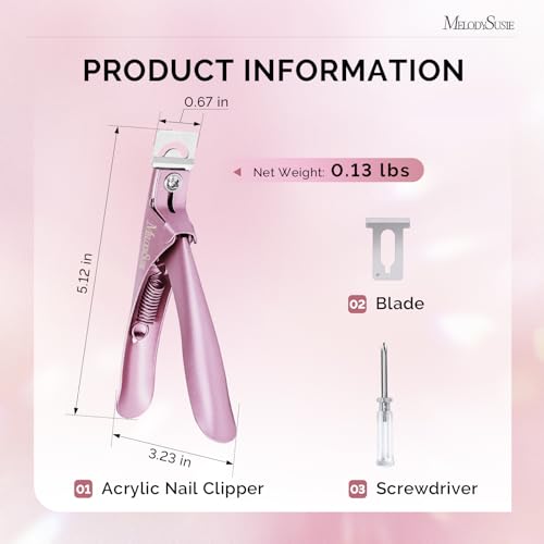 Image of MelodySusie Adjustable Stainless Steel Acrylic Nail Clippers, Rose Gold
