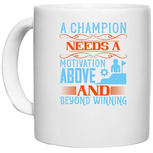 LAMX White Ceramic Coffee/Tea Mug 'Team Coach | A Champion Needs a Motivation Above and Beyond Winning' Perfect for Gifting [330ml]
