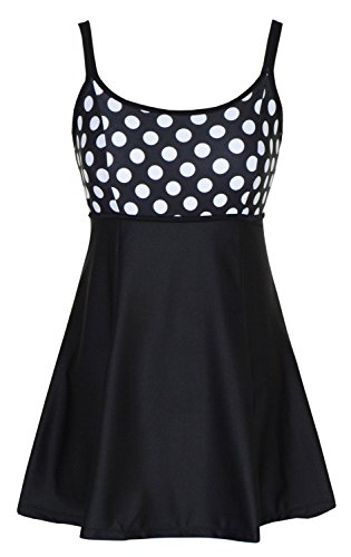 Danify Plus Size Swimsuit For Women One Piece Swim Dress Polka Dot Swimwear Cover Up Bathing Suit Retro Skirted Swimdress #TOP3