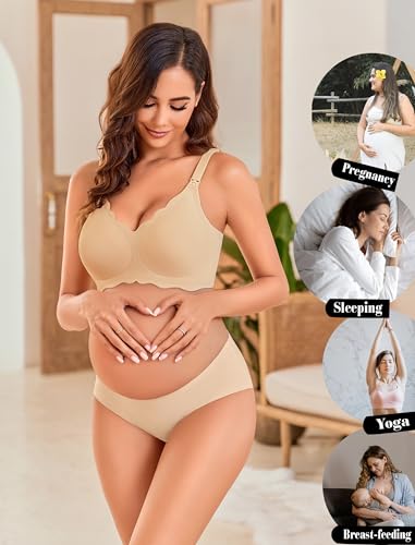 Image of Avidlove Nursing Bras for Breastfeeding Seamless Maternity Bra Wireless Pregnancy Bras Comfort Sleep Bralette with Support