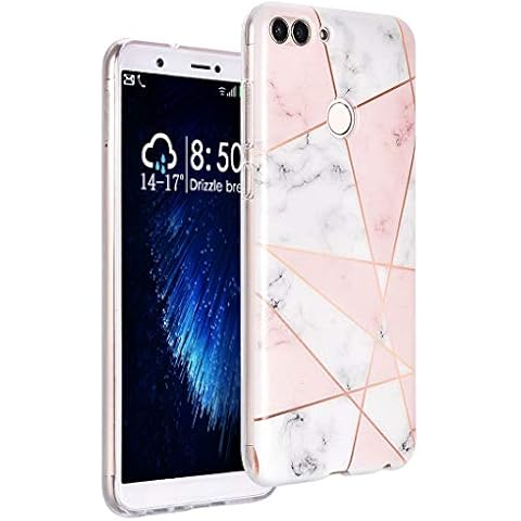 Huawei P Smart Silicone Case Cover Marble Pattern, Ultra Slim Soft Phone Case Cover Rubber Gel TPU Bumper Marble Design Phone Case Shockproof Skin Shell for Huawei P Smart/Enjoy 7S Cover