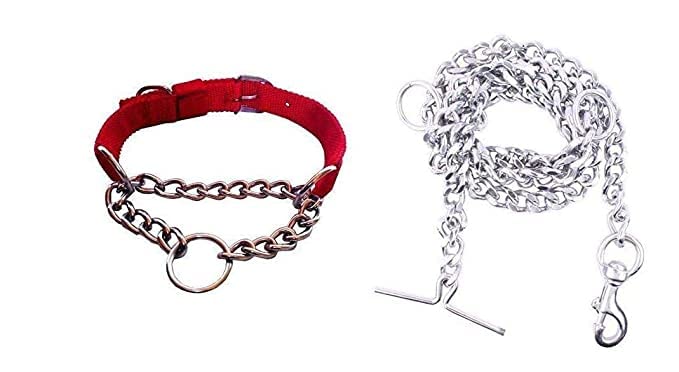 Hundur Store Combo of Dog Choke Pet Nylon 1.5 inch Chain Collar with 4 No. Steel Dogs Chain Dog Collar & Chain (Small, Red) (B0B8JV5SRZ) Amazon Price History, Amazon Price Tracker