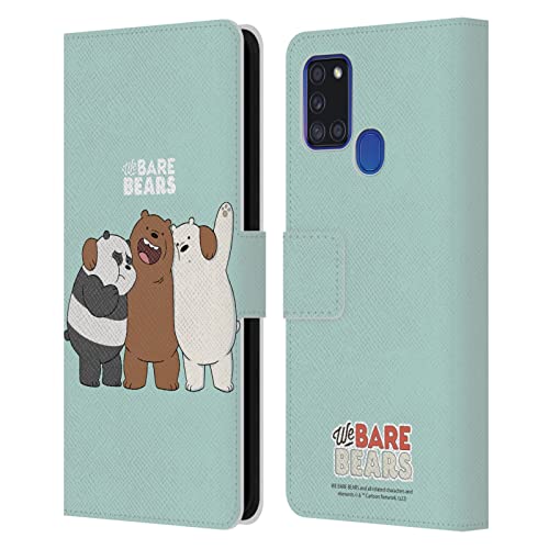 Étui Galaxy A21s We Bare Bears en cuir synthétique par Head Case Designs