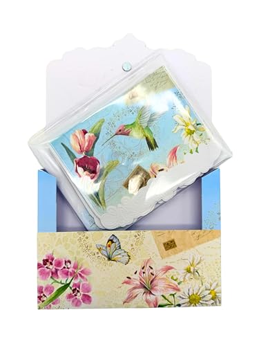 Image of Poster Foundry Floral Delights Boxed Note Cards by Carol Wilson. 10 embossed 4x5 Die-Cut Notecards and Matching Envelopes in Decorative Gift Box with Magnetic Flap. NCP2501