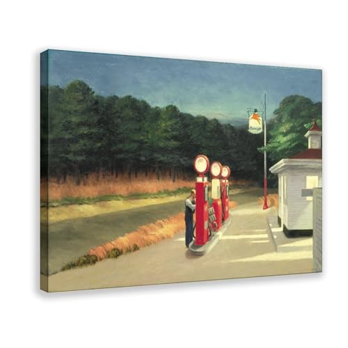 Tableau sur toile Gas par Edward Hopper pour une décoration murale de bureau moderne