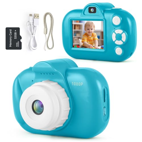 Camera for Kids, NBKLS Kids Camera for Girls Boys, Toddler Digital Cameras with 32G SD Card and 4 Puzzle Games, Christmas Birthday Gifts Toys for 4 5 6 7 8 9 Years Old Girls