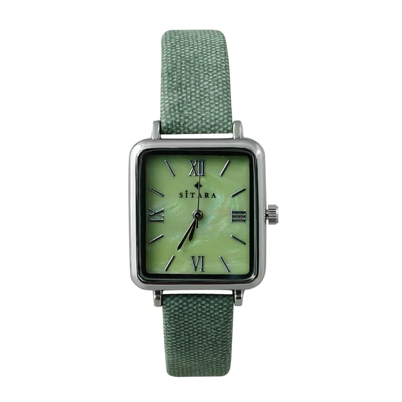 SITARA Square Dial Teal Strap Analog Watch: Stainless Steel, Square Shape, Long-Life Battery, And Synthetic Leather Strap - Stylish Timepiece For Women (Teal Strap Watch) (B0CS6J6TT9) Amazon Price History, Amazon Price Tracker