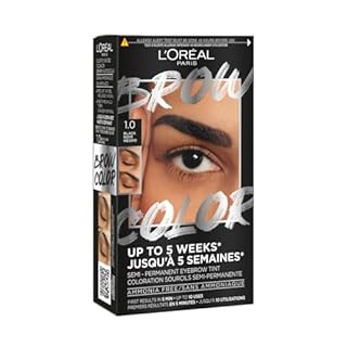 L’Oréal Paris - Teinture Sourcils Semi-Permanente - Tenue Jusqu’à 5 Semaines* - Premiers Résultats en 5 Min - Jusqu’à 10 Utilisations - Sans Ammoniaque - Brow Color - Teinte : 1.0 Noir