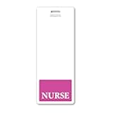Oversized Nurse Badge Buddy Vertical - Extra Large Badge Buddies Role I’D Backer Card for Nurses - 2 1/8 X 5 1/2 - Wear with I’D Holder - USA Printed by Specialist ID (Hot Pink)