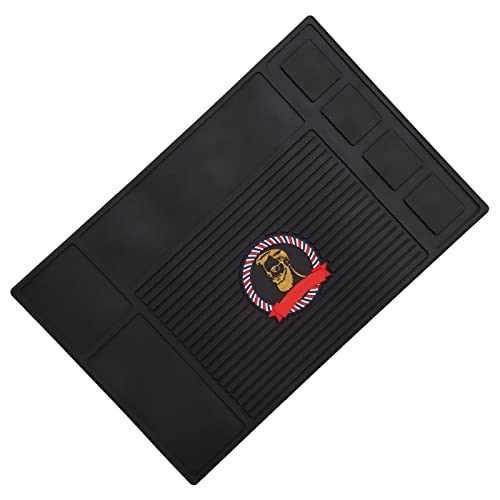 Friseur-Organizer-Matte, Werkzeugmatte, Silikon, Rutschfest, Wasserdicht, Starke Adsorptionsstation für Friseursalon, Styling, Clipper-Tablett-Organizer, Hitzebeständiger