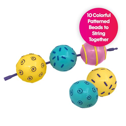 Image of Edushape Sensory Beads Connecting Toys for Baby - Large Textured Solid Color Pop Beads for Toddlers 1-3, 2-4, 4-6 Years and Up - Lacing Beads Enhances Motor Skills, Tactile Senses for Kids