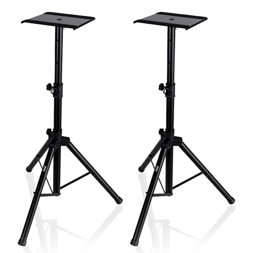 Migliori altoparlanti Pyle Supporto Altoparlanti Dual Studio Monitor 2, Coppia Stativi per Casse Acustiche, Altezza Regolabile 86,36 cm a 134,62 cm, Pieghevoli con Base Metallica, Stativi Casse Audio, Stand Casse Audio