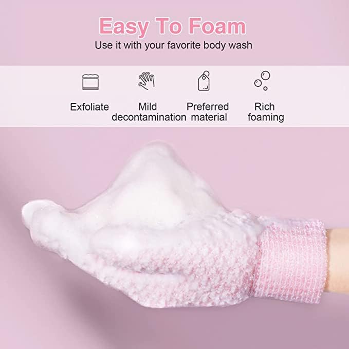 Miniatura 4 de Yiclick Guantes exfoliantes pesados, exfoliante corporal para baño y ducha, exfoliante corporal para removedor de piel muerta, esponja exfoliante