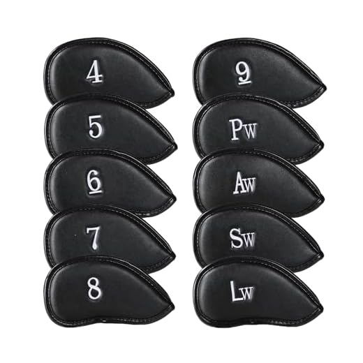 Ecsoiam Premium Leather Golf Club Covers -Double-Sided Embroidered Golf Iron Covers with Magnetic Closure, Perfect Iron Covers for Golf Clubs, Durable and Stylish Protection for Your Clubs