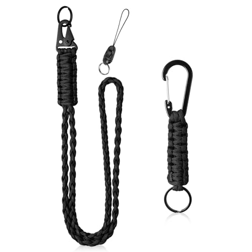 Vicloon Cordones Largos para el Cuello, 2pcs Paracord Llavero Correa, 1 Largo y 1 Corto Cordón para Cuello Llaves, Aplicable...