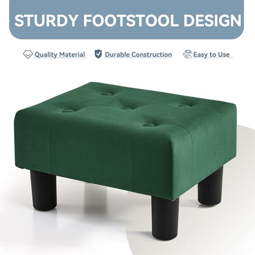 Poofzy-Small-Foot-Stool-Ottoman-Velvet-Ottoman-Foot-Rest-with-Legs-Rectangle-Footstool-Ottomans-for-Couch-Ottoman-Foot-Stools-for-Living-Room-Entryway-Green Poofzy Small Foot Stool Ottoman Velvet Ottoman Foot Rest with Legs Rectangle Footstool Ottomans for Couch Ottoman Foot Stools for Living Room Entryway Green