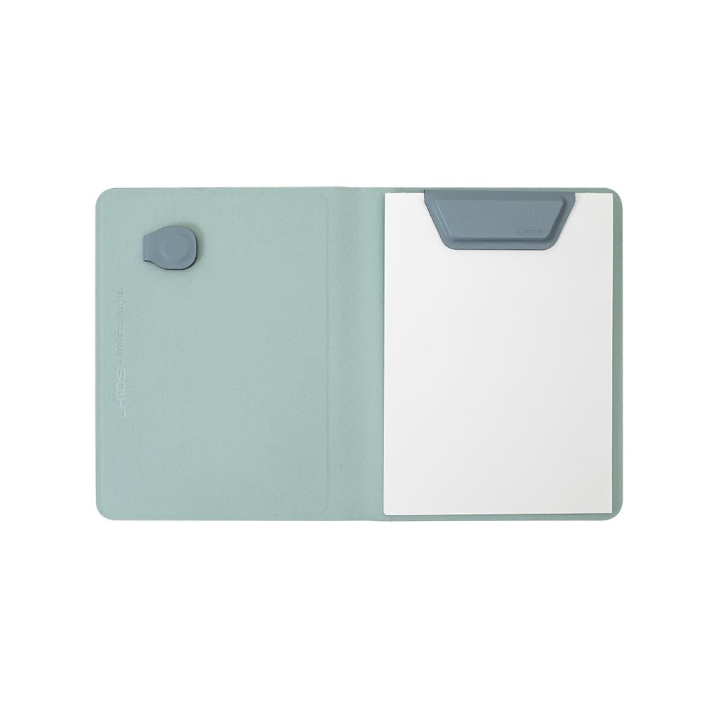 Porte-documents A6 bleu eau avec presse-papiers magnétique et bloc-notes - 8