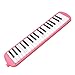 lvifloae Melodica 37 Keys Adult Wind Instrument Air Piano Soprano Keyboard Harmonica Portable Instrument for Beginners and Music Lovers Black (Pink)