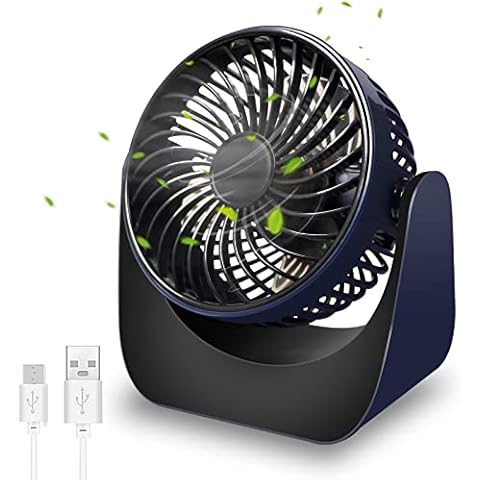 USB Desk Fan,Small Silent Desk Fan Mini USB Fan,3 Speeds Adjustable Strong Airflow Table Fan,360°Rotation Portable Desktop Fan for/Home/Office/Bedroom/Camping Cover