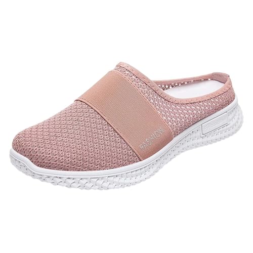 Zapatillas sin espalda para diabéticos, para mujer, con cojín de aire, zapatos para caminar con puntera extra ancha, soporte ortopédico para pies hinchados, cómodas pantuflas de playa, pies hinchados