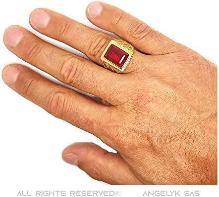 BOBIJOO JEWELRY - Siegelring Ring Mann, Der Rote Stein Gefälschte Rubin ...