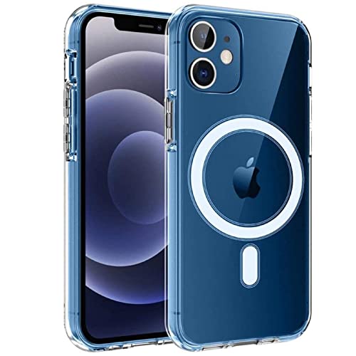 EKAM Magsafe compatible case for iPhone 12/12 Pro [6.1 Inch] - MagSafe PC & TPU Clear Phone Case Built in Magnets and raised edges to protect the camera cover for iPhone 12 / iPhone 12 Pro