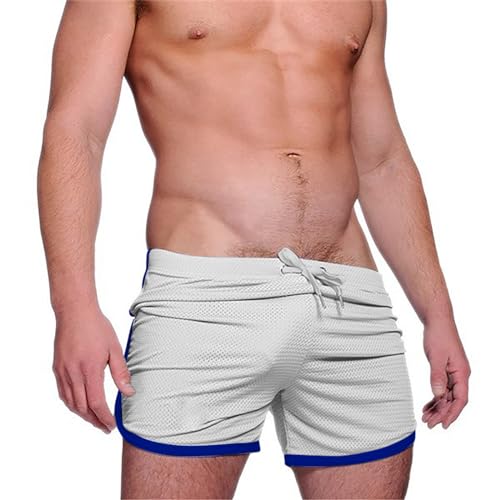 Mens Shorts Summer Breathable Quick Drying Gym Shorts Elastic Waist Drawstring Running Shorts Casual Mesh Beach Shorts