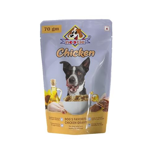 Image of Nootie Dog's Favorite Chicken Gravy-(70g) Natural Ingredients, Easy to Digest, Enhances Dog Food Gravy for Dogs, Dog Chicken Gravy, Wet Gravy for Dogs, Dog Food Topper (Pack of 3x70g)