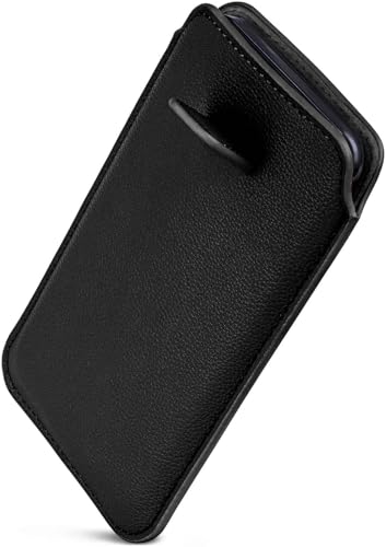 Étui en cuir synthétique avec languette d'extraction Google Pixel 9 noir