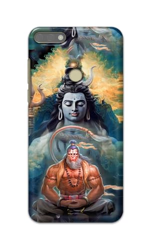 Image of PRINTFIDAA Printed Hard Back Cover Case for Honor 7C | Huawei Y7 Prime 2018 | Huawei Y7 2018 | Nova 2 Lite Back Cover (Lord Shiva and Hanuma) -112