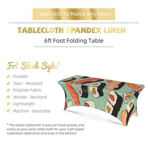 Nappe en élasthanne lavable ajustée pour buffet et banquet de 1,8 m