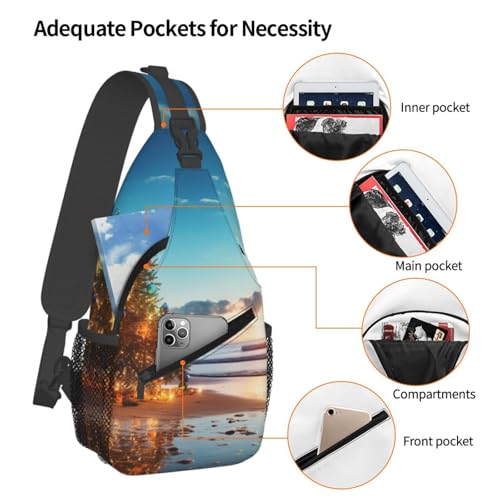 Bolso cruzado unisex negro para senderismo y viaje miniatura 3