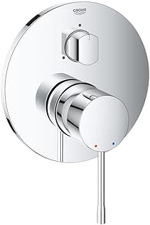 GROHE Essence - Grifería de ducha para 3 salidas (Grifo para ducha o bañera, mezclador monomando con palanca metálica y acabado duradero, para Rapido SmartBox), cromo, 24092001