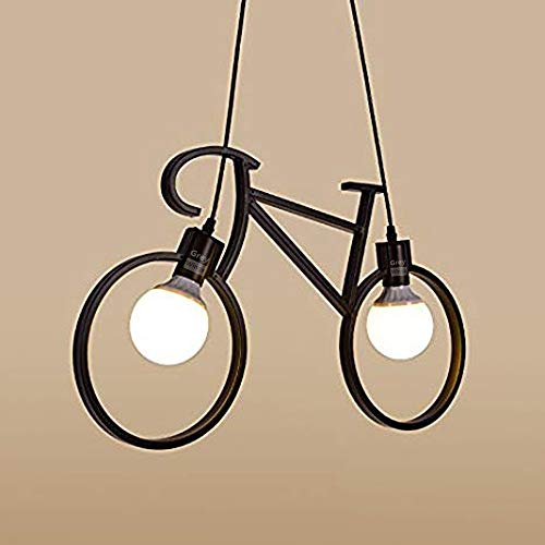 Image of GreyWings Bicycle Shape Hanging Pendant Light for Ceiling, Black Metal, Antique Modern Decor, E-27 Holder (Bulb is not Included) Ideal for Living Room, Dining, Bedroom, Big Pack of 1