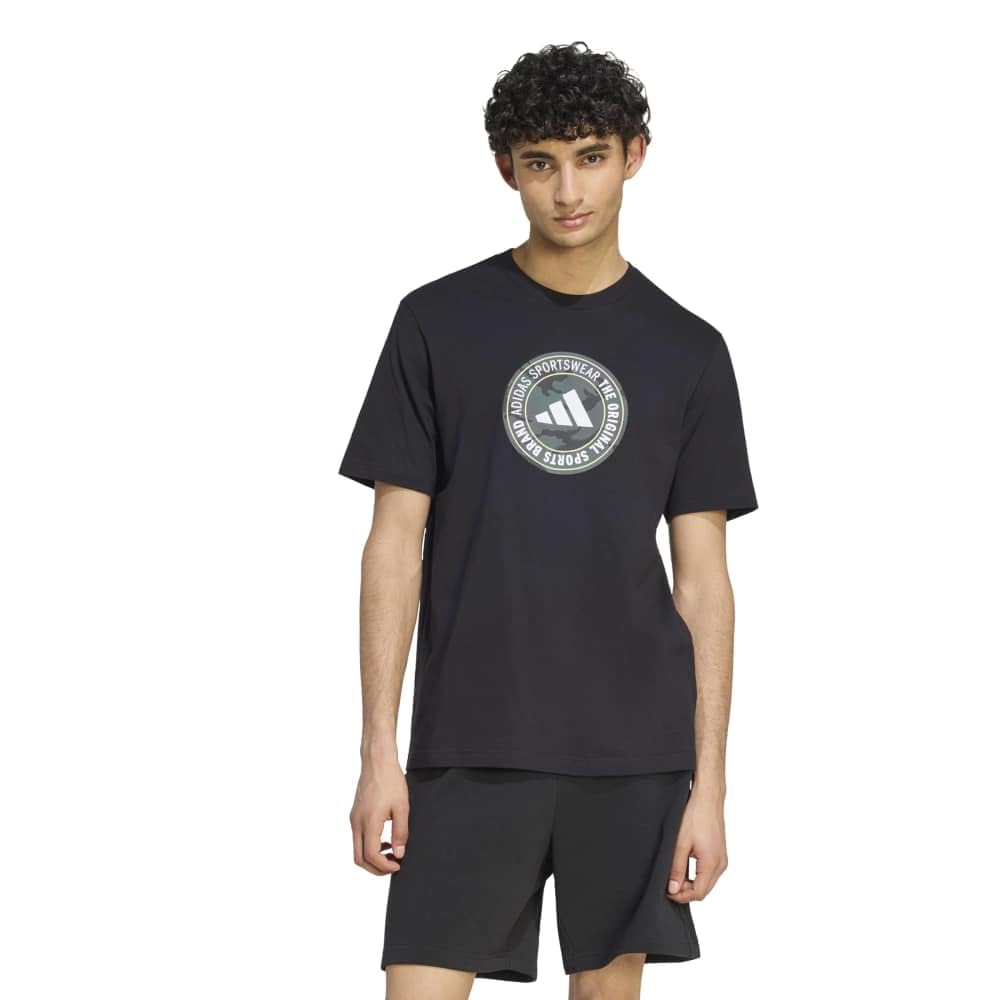Adidas Noir T-Shirt Camo Circle Patch Graphic