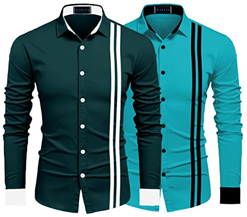 FINIVO FASHION Combo of Men’s Regular Fit Cotton Casual Shirts (Pack of 2)