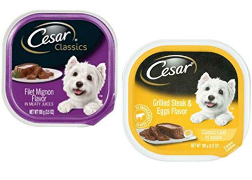 Cesar Classic Loaf In Sauce Wet Dog Food - 8 Flavor Variety Bundle, 3.5 Ounces Each - Pack Of 8 Plus My Buddy Notepad (9 Items Total) #TOP3