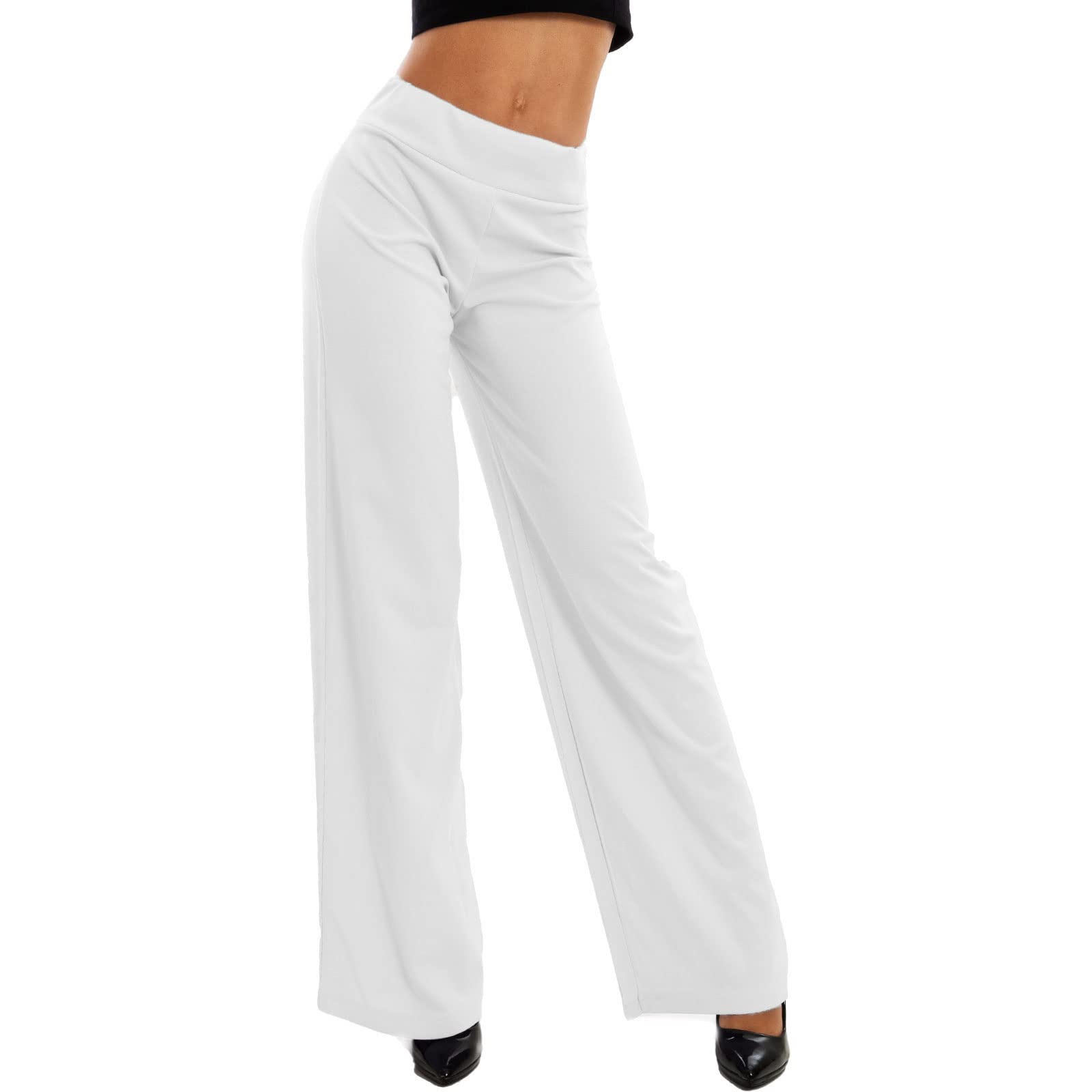 Toocool Pantalon Femme Chic et Élégant, Pantalon Palazzo pour Femmes à Taille Elastique Fluide Classique pour Femmes VI-9292