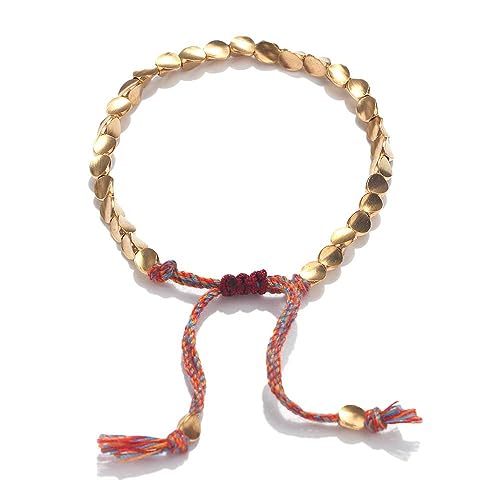 Genérico Tibetano de cobre pulseras de cuentas, trenzado a mano ajustable de...
