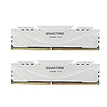 【DDR4 RAM】GIGASTONE Game PRO 32GB Kit (2x16GB) DDR4 3200MHz PC4-25600 CL 16-18-18-40 Intel XMP 2.0 AMD Ryzen 1.35V UDIMM 288 Pin Unbuffered Non ECC High Performance Gaming Desktop Memory - White