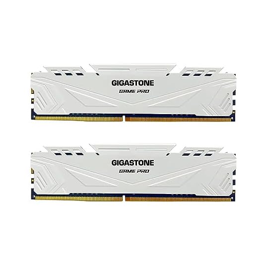 【DDR4 RAM】 GIGASTONE Game PRO 32GB Kit (2x16GB) DDR4 3200MHz PC4-25600 CL 16-18-18-40 Intel XMP 2.0 AMD Ryzen 1.35V UDIMM 288 Pin Unbuffered Non ECC High Performance Gaming Desktop Memory - White