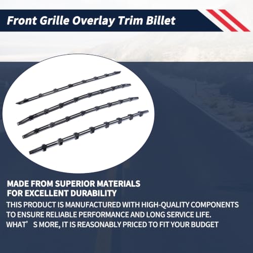 Promrmr Front Grille Overlay Trim Billet Compatible with Chevrolet Silverado 1500 2019 2020 2021 LT and RST Models, Front Bumper Grill Trim Cover Insert Molding | Snap On Gloss Black - 4 PCS Set by Promrmr - Used condition - Image 5