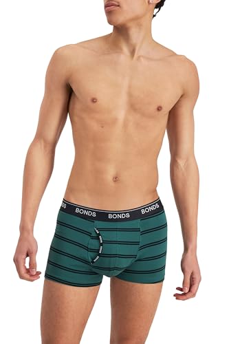 Bonds Mens Underwear Cotton Blend Guyfront Trunk (1 Pack), Stripe 2V2 (1 Pack), Medium