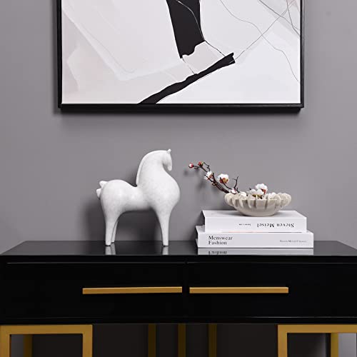 Pointnio Horse Figurine Home Decor,Modern Living Room Shelf Decor, Horse Sculptures For Office Tabletop Bookshelf Decorative Objects(Off White) #TOP3