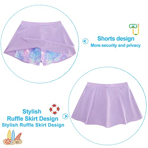 Image of Girls 2 Piece Tankini Swimsuit Summer Boyshort Bathing Suit with Beach Skirt Swimwear 5-16 Years