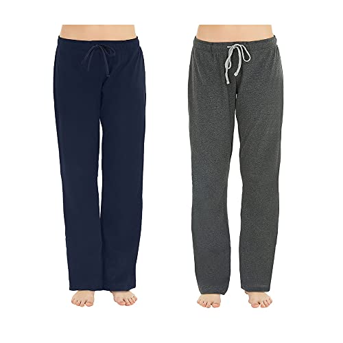 Image of U2SKIIN 2 Pack Pajama Pants for Women Soft, Cotton Comfortable Womens Lounge Lightweight Sleep Pj Bottoms