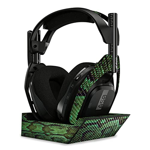 Image of MightySkins Carbon Fiber Skin Compatible with Astro A50 Wireless Headphones + Base Station (Gen 4) - Green Serpent | Protective, Durable Textured Carbon Fiber Finish | Easy to Apply | Made in The USA