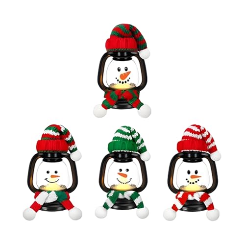 Mppchhn Linternas Navideñas | 2025 Centro De Mesa Pequeño Con Muñeco De Nieve - para Árbol Navideño de Muñeco de Nieve - Para Puerta Entrada Alféizar Cocina Dormitorio Interior Exterior Jardín