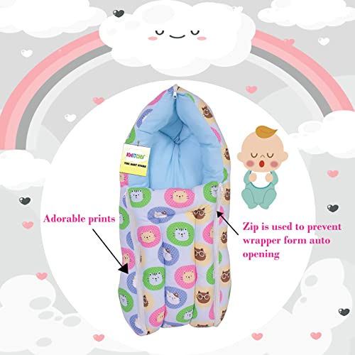 Image of Kwitchy New Born Baby Bedding Combo of Mattress with Net | 4 Pcs Gadda Set (0-6 Months) Blue (3PCS Set)