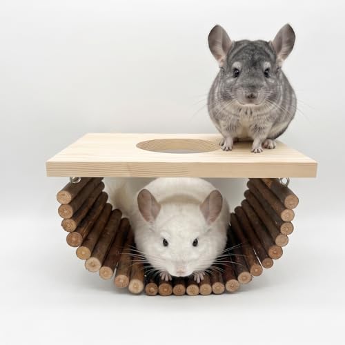 Shuoxpy Natural Wood Chinchilla Platform Small Animal Wooden Climbing Toys Cage Accessories for Chinchilla Squirrel Gerbil Sugar Glider Hamster Rat Mouse Parrot